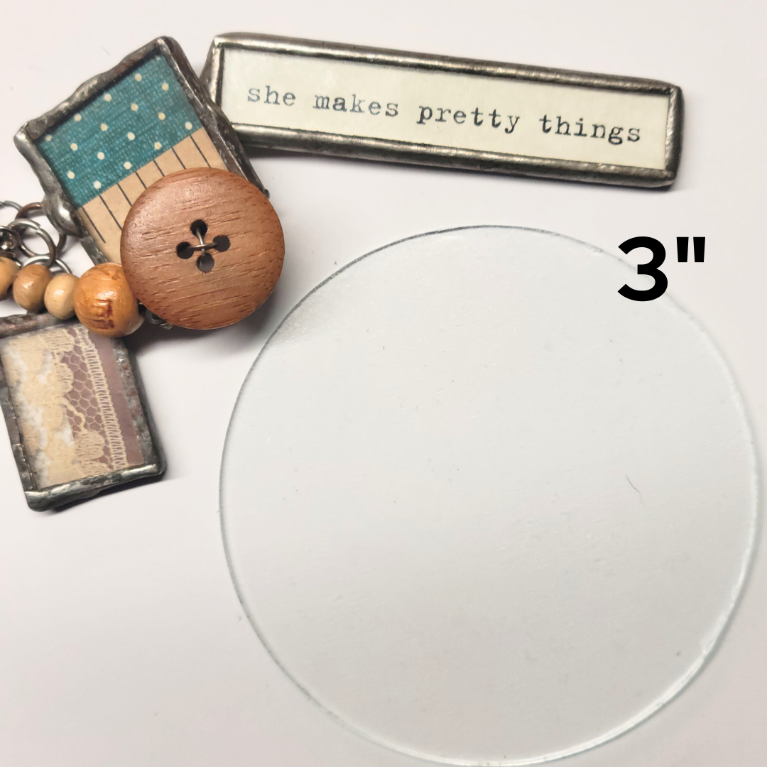 3" Round Flat Glass Circles (3 inch) | 6 or 16 Pack